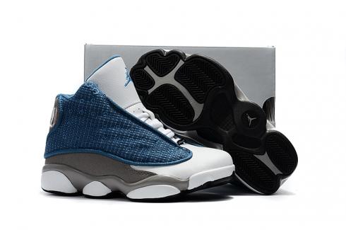 Nike Air Jordan 13 Zapatos para niños Blanco Azul Gris Especial