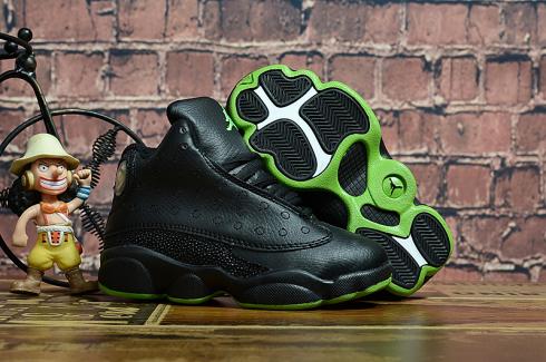 Nike Air Jordan XIII 13 Retro Kid Children Shoes New Black Green
