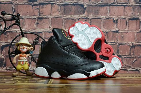 Детская детская обувь Nike Air Jordan XIII 13 Retro, новая, черная, белая, красная