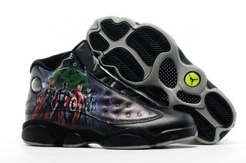 Nike Air Jordan 13 XIII AJ13 Marvels The Avengers Men Shoes Black