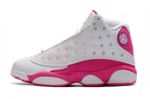 Sepatu Basket Retro Nike Air Jordan 13 XIII Putih Pink Biru AJ13 439358-106