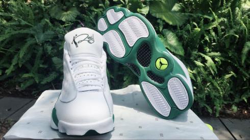 Nike Air Jordan XIII 13 Retro High Weiß Armeegrün Herren Basketballschuhe