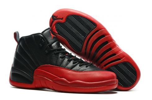 Nike Air Jordan 12 Retro Flu Game Negro Varsity Rojo Hombres Zapatos 130690-002