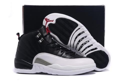 Nike Air Jordan 12 XII רטרו נעלי כדורסל גברים לבן שחור 130690 001