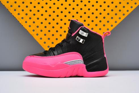 Nike Air Jordan XII 12 Kid 兒童鞋黑色粉紅銀色
