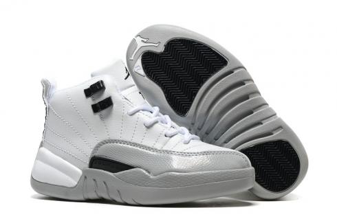 Sepatu Anak Nike Air Jordan XII 12 Anak Putih Abu-abu Hitam 510815-029