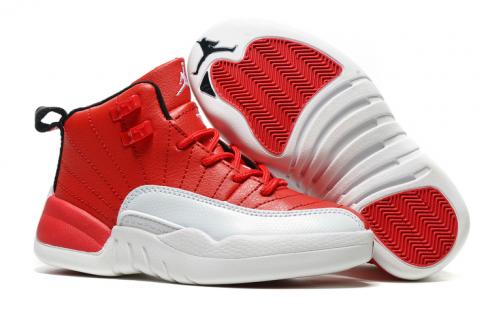 Nike Air Jordan XII 12 Kid Sapatos infantis Branco Vermelho