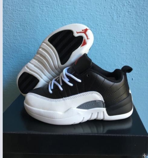 Nike Air Jordan XII 12 รองเท้าเด็กวัยหัดเดินเด็กสีขาวสีดำ 850000