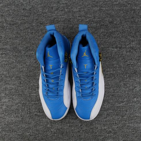 Nike Air Jordan XII 12 รองเท้าบาสเก็ตบอลผู้ชาย Retro Sky Blue White 136090