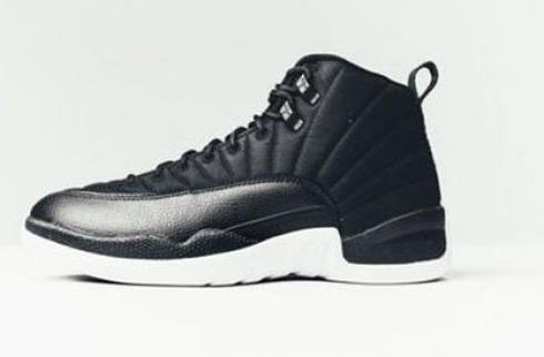 Nike Air Jordan 12 Black Nylon Retro Chaussures Homme Noir Blanc 130690-004