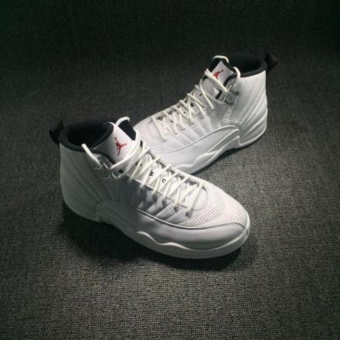Nike Air Jordan 12 XII Sunrise Retro Hombres Zapatos Blanco Negro 130690