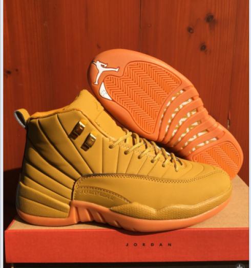 Nike Air Jordan XII 12 Alle gule mænd Basketballsko