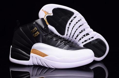 Nike Air Jordan XII 12 Retro Black White Gold Men 136001 016