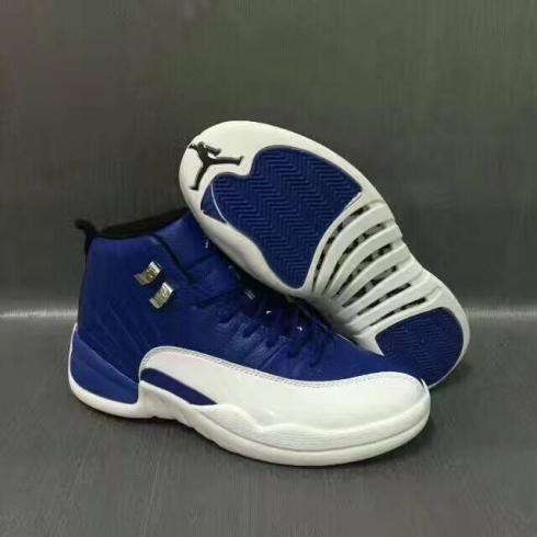 Nike Air Jordan XII 12 Retro Koningsblauw Wit Heren Basketbalschoenen