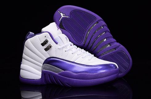 Nike Air Jordan XII 12 Retro White Silver Purple Grapes Naisten kengät 510815 112