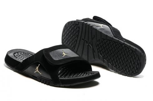 Nike Jordan Hydro XII Retro Men Sandálias Slides Preto Ouro 820265-012
