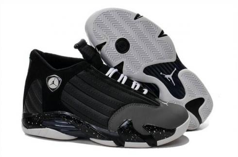 Nike Air Jordan 14 Retro Black Wolf Grey Herren-Basketballschuhe 487471 101