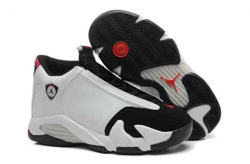 Nike Air Jordan XIV 14 Retro BG GS สีขาวสีดำ Toe Grade School Gorl รองเท้าผู้หญิง 654963 102