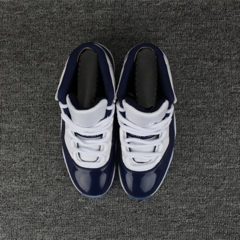 ρετρό παπούτσια μπάσκετ Nike Air Jordan XI 11 High White Deep Blue 852625