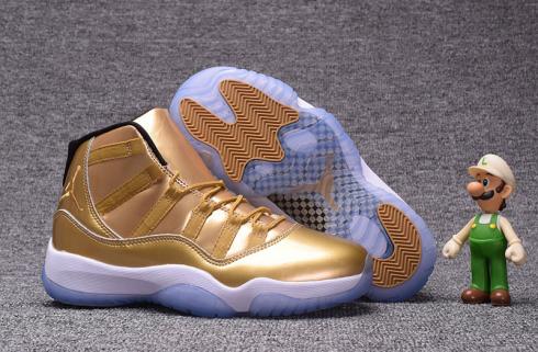 Nike Air Jordan XI 11 Retro Gold White Men Sapatos