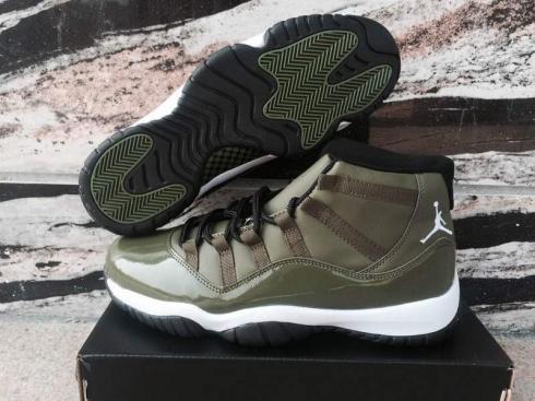 Nike Air Jordan XI 11 Retro verde oliva Hombres zapatos de baloncesto 378037-421