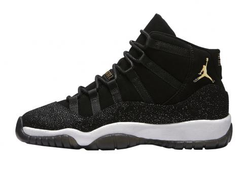 Dámske pánske basketbalové topánky Nike Air Jordan 11 Retro Black Gold 852625-652