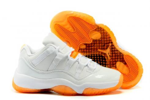 Nike Air Jordan 11 Retro XI Low Citrus Orange White GS Mulheres Sapatos 580521 139