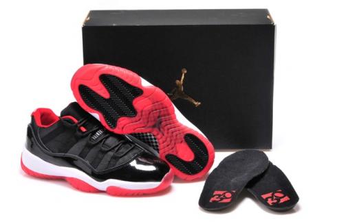 Sepatu Pria Nike Air Jordan 11 XI Bred Low Retro True Red Black 528895 012