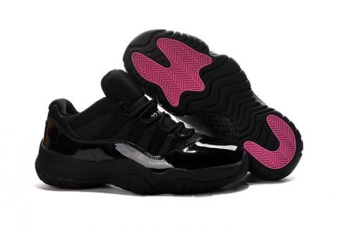 Nike Air Jordan 11 XI Retro Low All Black Pink White Airplane Basketball Shoes 528896