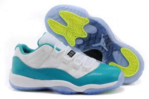 Nike Air Jordan 11 XI Retro Düşük GG Beyaz Aqua Yeşil Yılan Derisi 580521 143,ayakkabı,spor ayakkabı