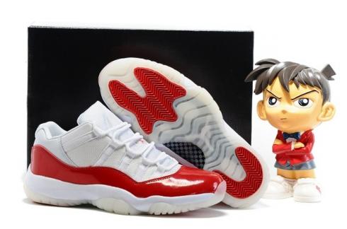 Nike Air Jordan Retro 11 XI Low Cherry White Varsity נעלי גברים אדומות 528895 102