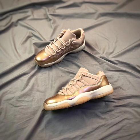 Баскетбольные кроссовки унисекс Nike Air Jordan XI 11 LOW Retro розовое золото