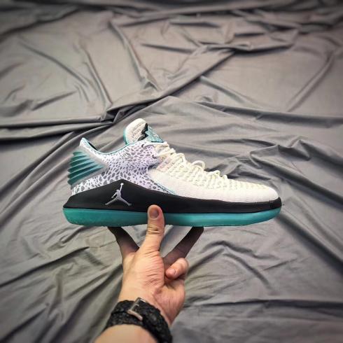 Nike Air Jordan XXXII 32 Low Jade Chaussures de basket-ball pour hommes Gris Vert Noir