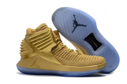 Nike Air Jordan XXXII 32 Retro Hombres Zapatos De Baloncesto Oro Negro