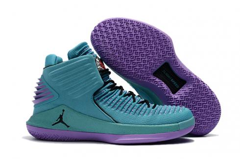 Nike Air Jordan XXXII 32 復古男士籃球鞋綠紫色