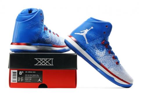 Nike Men Air Jordan XXXI Men Basketball Shoes Royal Blue Red White