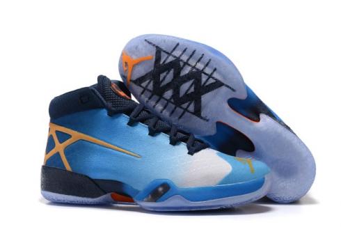 Giày Nike Air Jordan XXX 30 University Blue Orange Dark Blue Men 811006