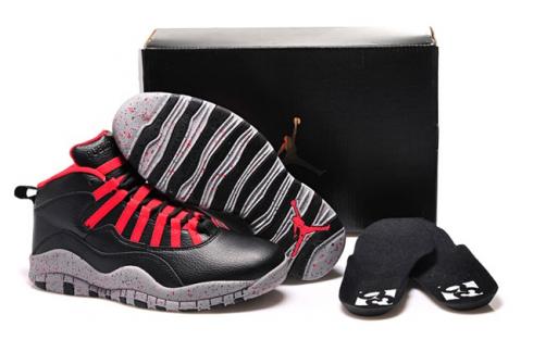 Nike Air Jordan 10 X Retro Noir Rouge Chicago Flag Femmes Chaussures Nouveau 705416