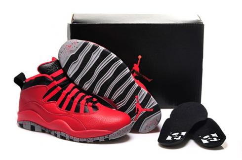 Nike Air Jordan 10 X Retro Rojo Negro Chicago Flag Mujer Zapatos 705416