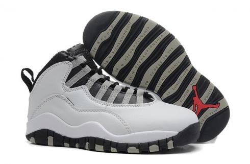 Giày nữ Nike Air Jordan 10 X Retro Steel White Black Red 310806 103