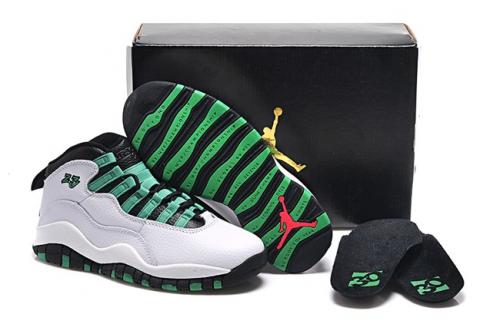 Nike Air Jordan 10 X Retro Verde สีขาวสีดำอินฟราเรด 23 BT TD 705416 118