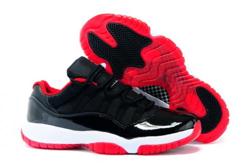 Nike Air Jordan XI 11 Retro Hombres Zapatos Bred Low Rojo Negro 528895-012