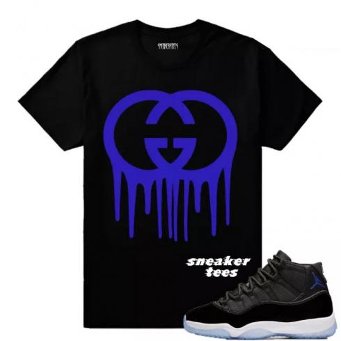 Match Jordan 11 Space Jam Gucci Drip Black camiseta