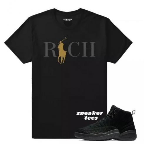 Cocokkan Jordan OVO 12 Black Country Club Rich Black T-shirt