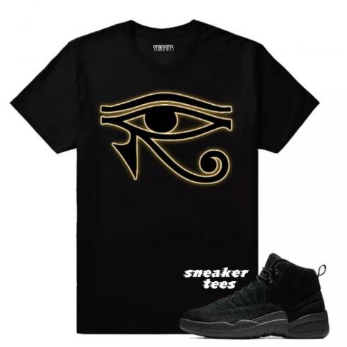 T-shirt Match Jordan OVO 12 Black Dxpe Gods Eye Black