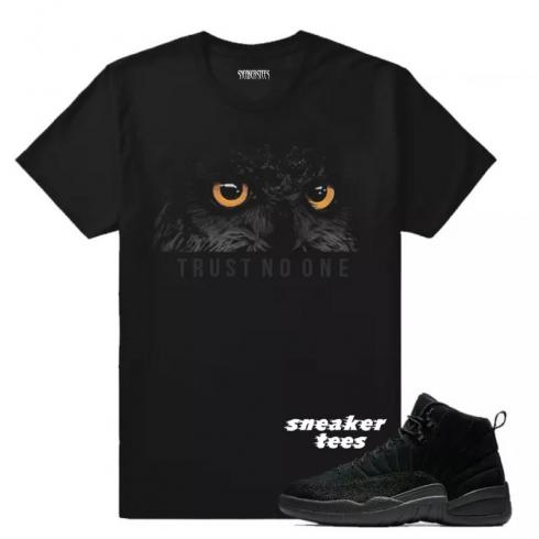 Match Jordan OVO 12 Black Wise Owl T-shirt noir