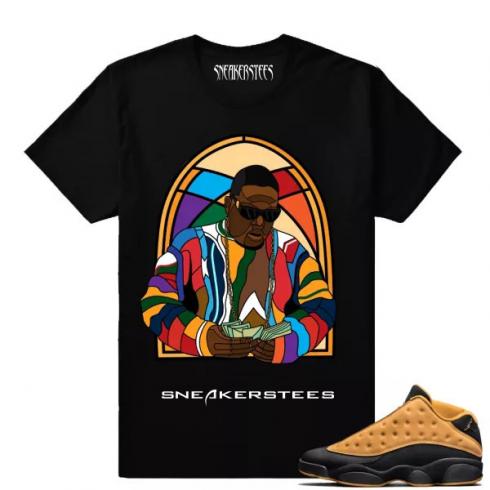 Match Air Jordan 13 Chutney Biggie By Dxpe Gods T-shirt noir