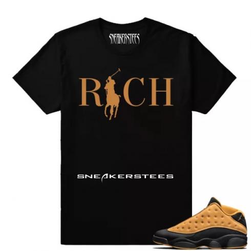 Passend zum Air Jordan 13 Chutney Country Club Rich Black T-Shirt