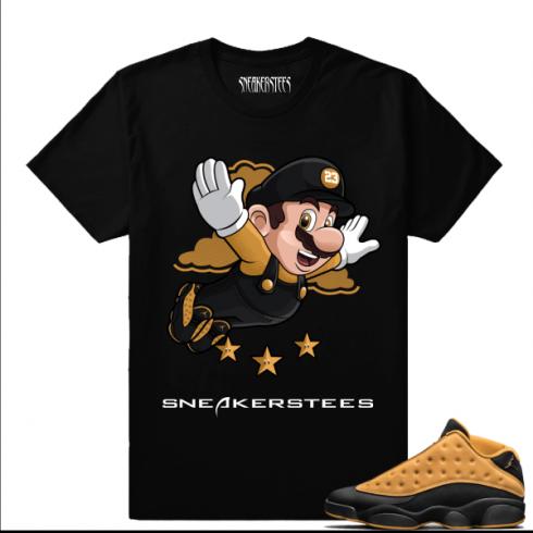 Match Air Jordan 13 Chutney Fly Mario camiseta negra