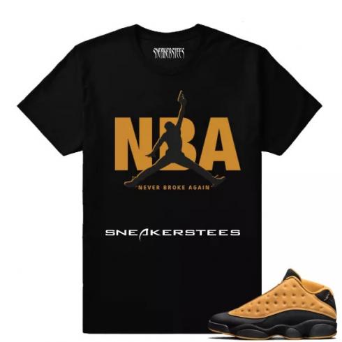Match Air Jordan 13 Chutney NBA Never Broke Again T-shirt noir